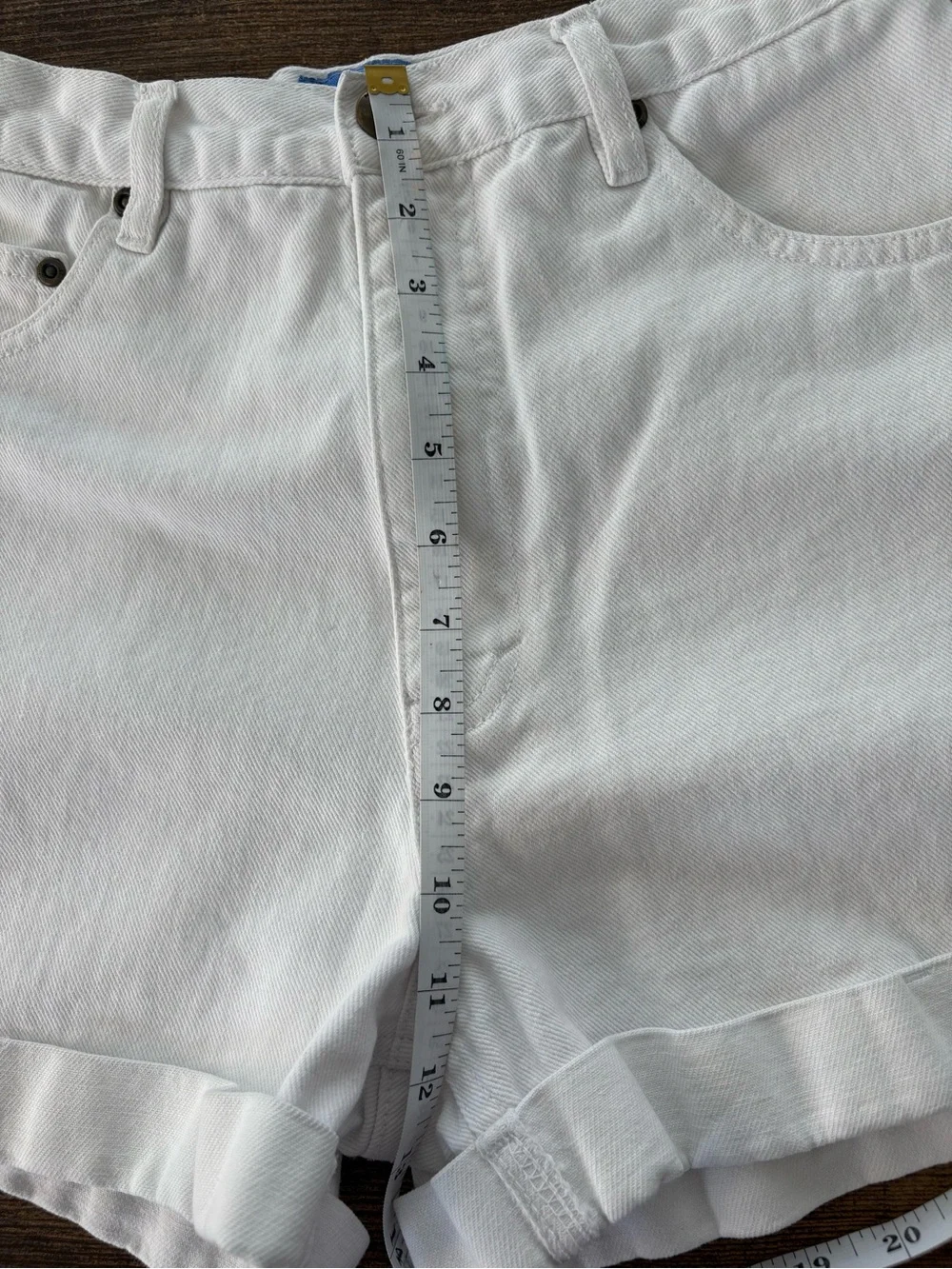 Vintage White High-Rise Denim Shorts